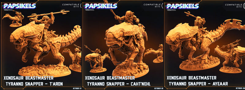 Xenosaur Beastmaster Miniatures | Skull Hunters | Sci-Fi Miniature | Papsikels