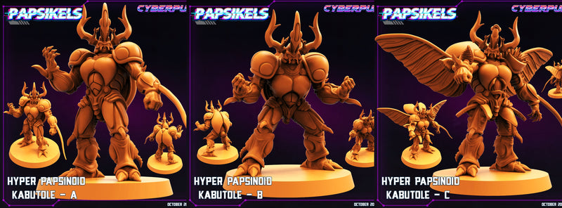 Hyper Papsinoid Kabutole Miniatures | Cyberpunk | Sci-Fi Miniature | Papsikels