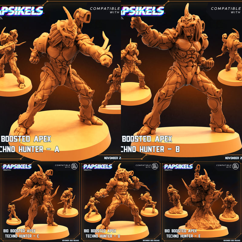 Bio Boosted Techno Apex Hunter Miniatures | Skull Hunters 2 | Sci-Fi Miniature | Papsikels