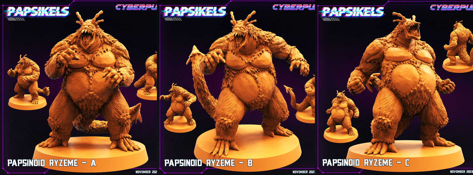 Papsinoid Ryzeme Miniatures | Cyberpunk | Sci-Fi Miniature | Papsikels