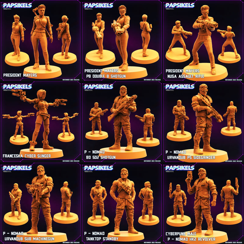 Nomad Miniatures | Cyberpunk | Sci-Fi Miniature | Papsikels