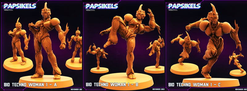 Bio Techno Woman Miniatures | Cyberpunk | Sci-Fi Miniature | Papsikels