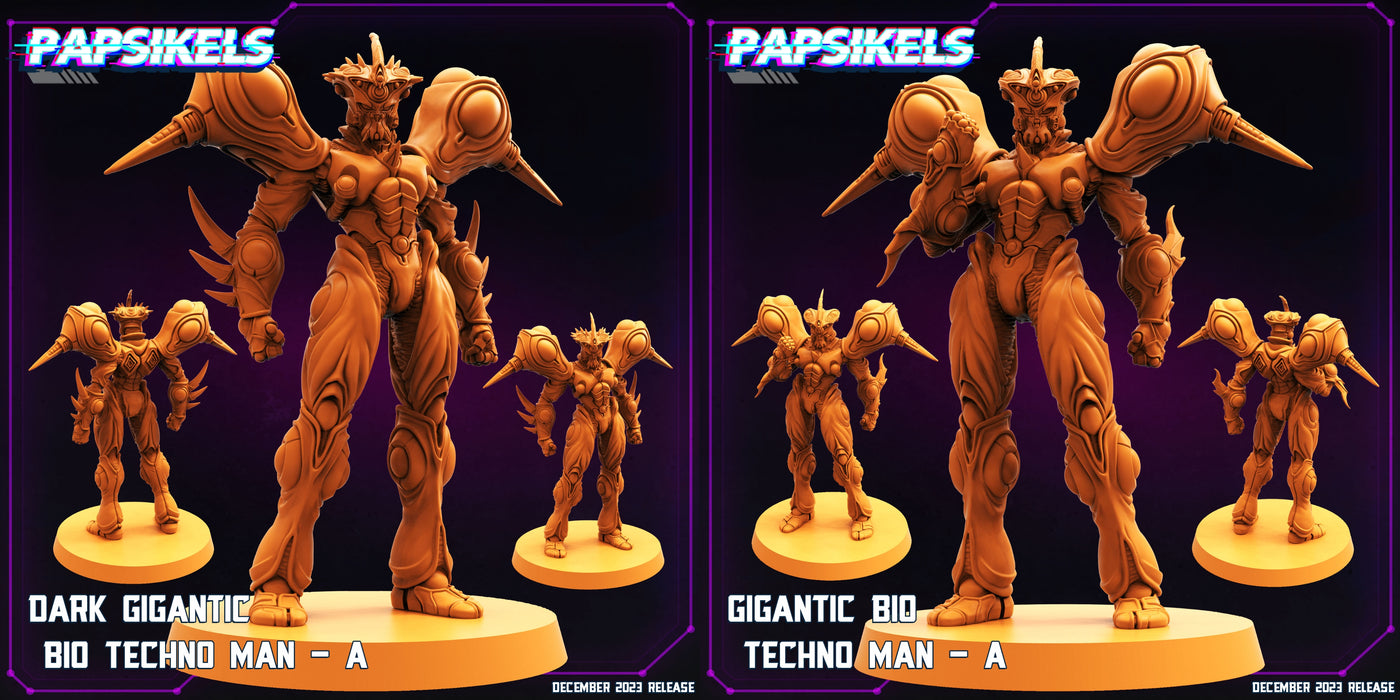 Dark Gigantic Bio Techno Man Miniatures | Cyberpunk | Sci-Fi Miniature | Papsikels