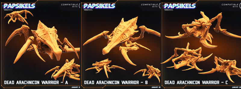 Dead Arachnicon Warrior Miniatures | Dropship Troopers IV | Sci-Fi Miniature | Papsikels
