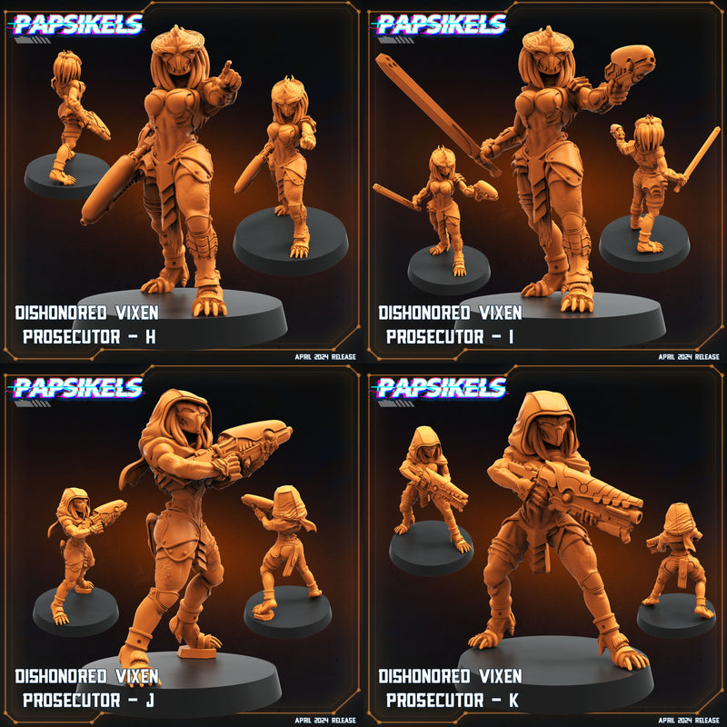 Dishonoured Vixen Prosecutor Miniatures | Democracy Troopers | Sci-Fi Miniature | Papsikels