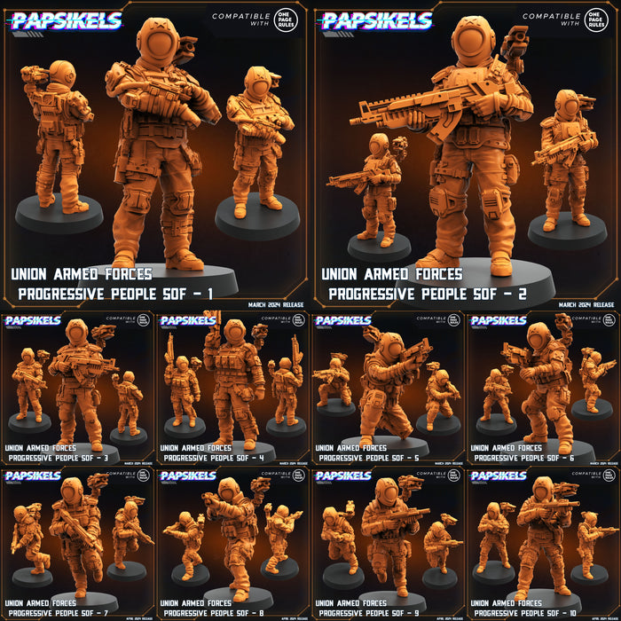 Union Armed Forces SOF Miniatures | Dropship Troopers IV | Sci-Fi Miniature | Papsikels