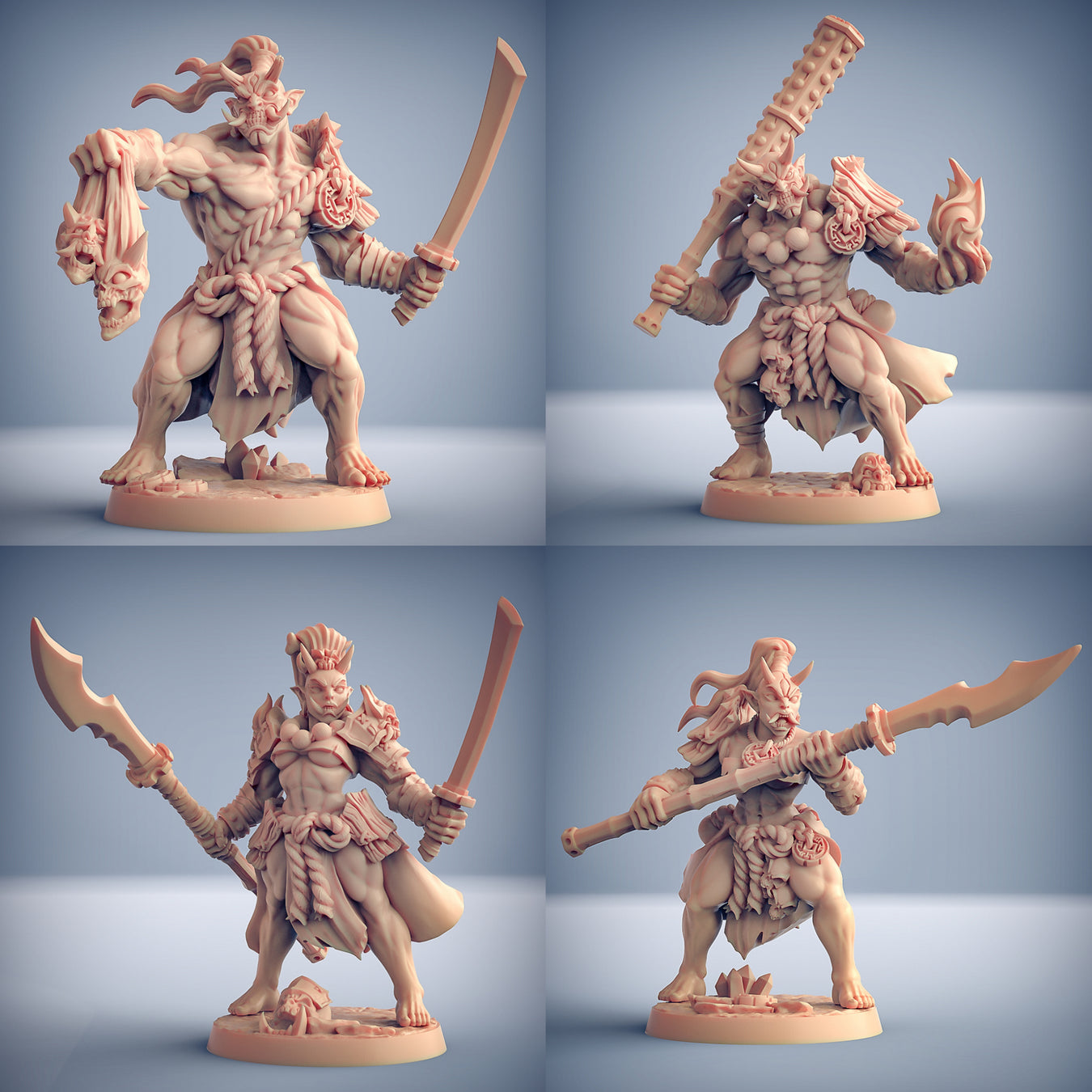 Oni Grunt, 28/32mm resin fantasy miniature, unpainted