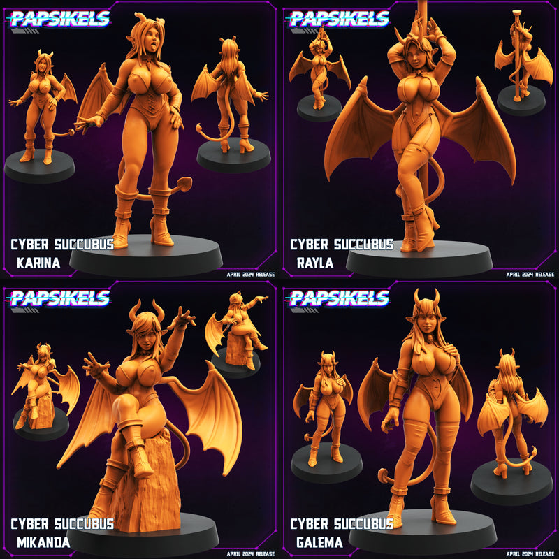 Cyber Succubus Miniatures | Cyberpunk | Sci-Fi Miniature | Papsikels