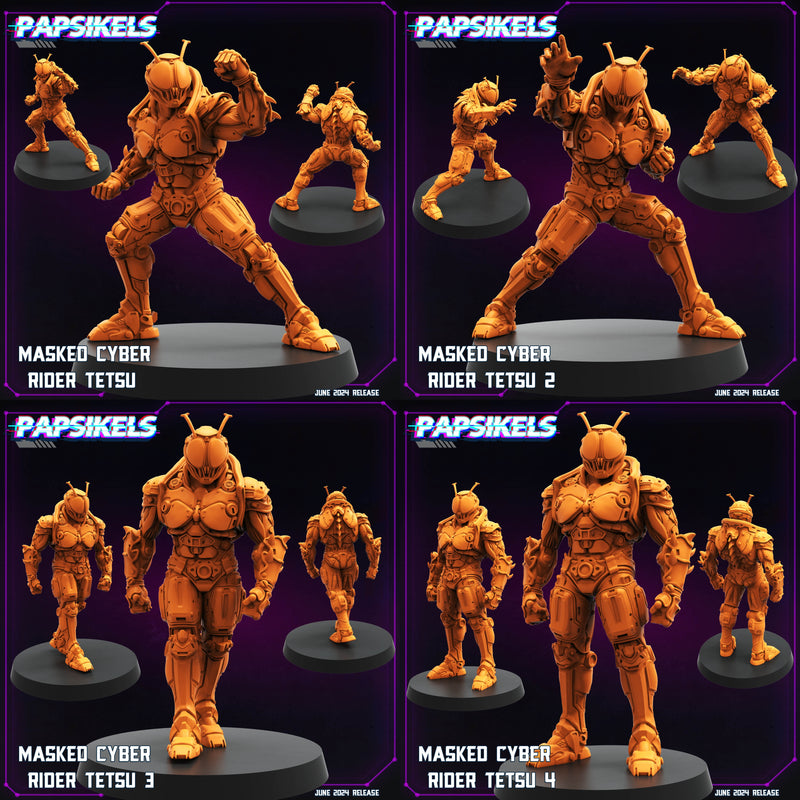 Masked Cyber Rider Tetsu Miniatures | Cyberpunk | Sci-Fi Miniature | Papsikels