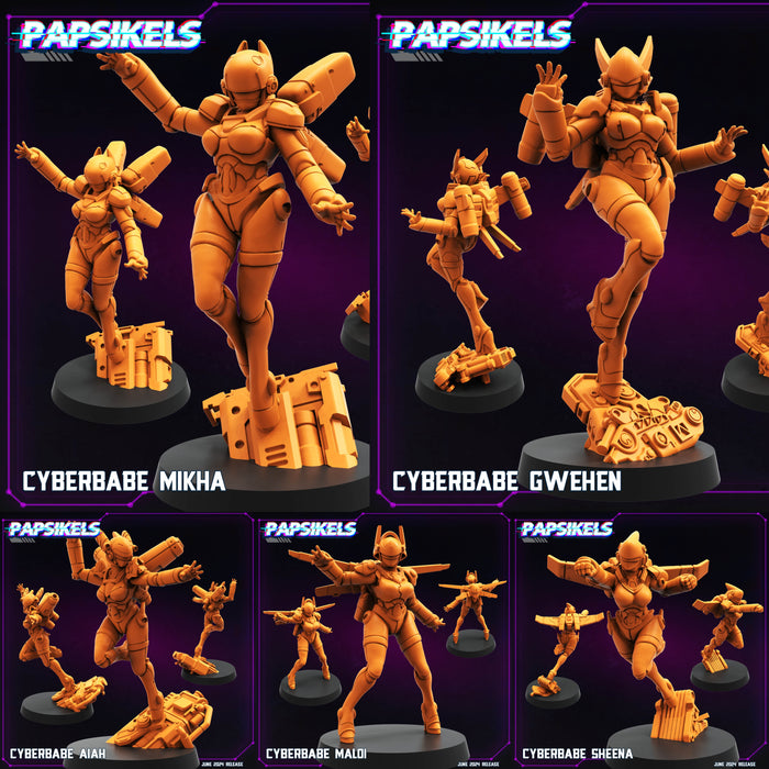 Cyber Babe Miniatures | Cyberpunk | Sci-Fi Miniature | Papsikels