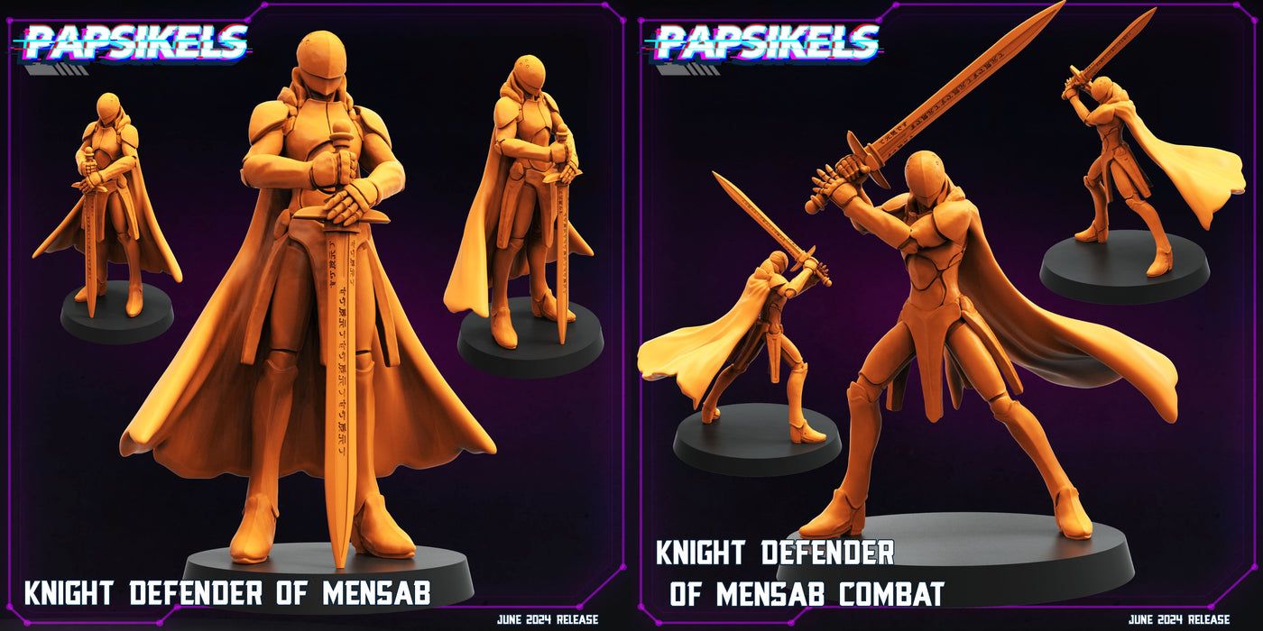 Knight Defender of Mensab Miniatures | Cyberpunk | Sci-Fi Miniature | Papsikels