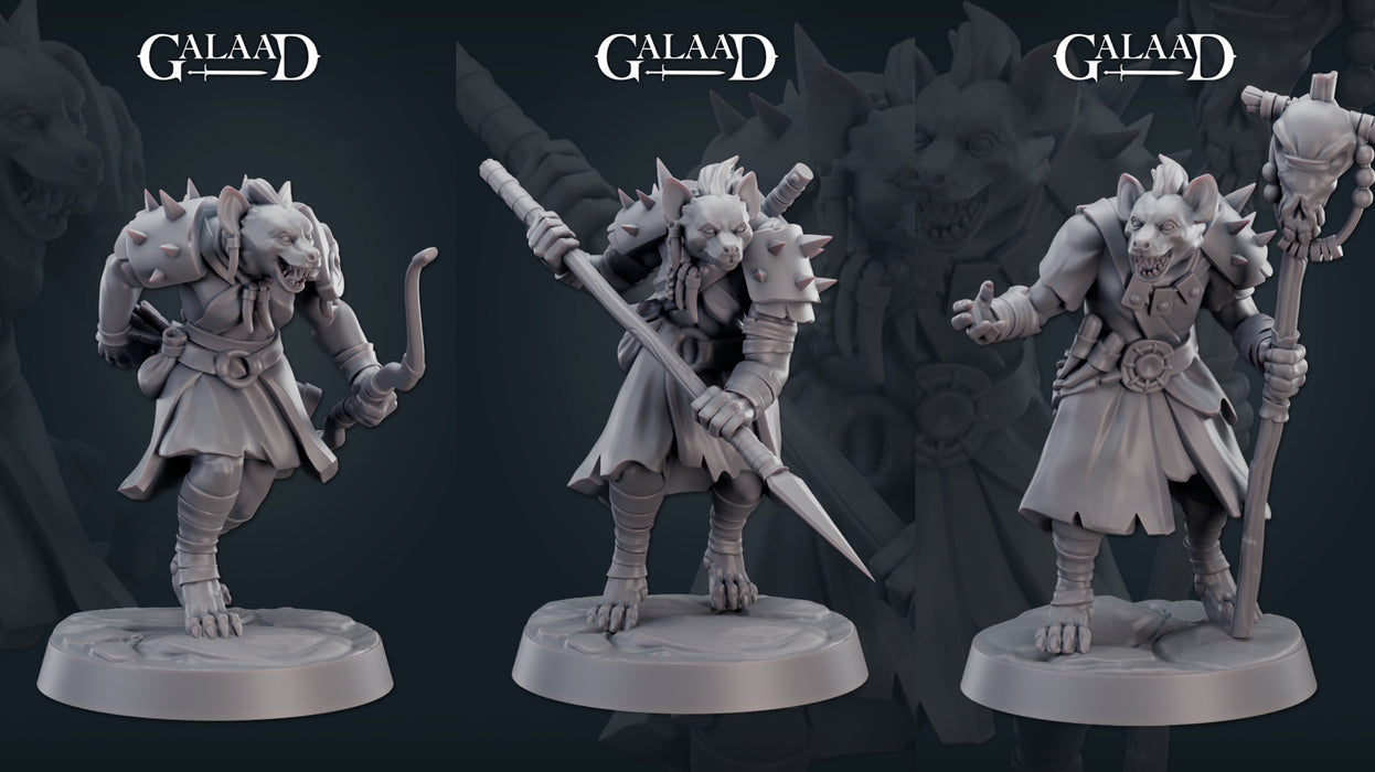 Female Fighter Miniatures | Gnoll Clan | Fantasy Miniature | Galaad Miniatures