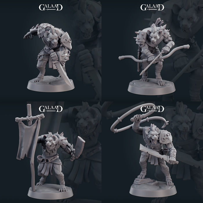 Male Fighter Miniatures | Gnoll Clan | Fantasy Miniature | Galaad Miniatures