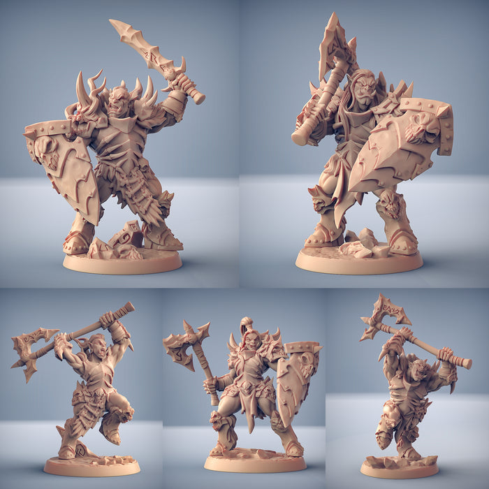 Orc Barbarian Miniatures | Frostmetal Clan | Fantasy D&D Miniature | Artisan Guild