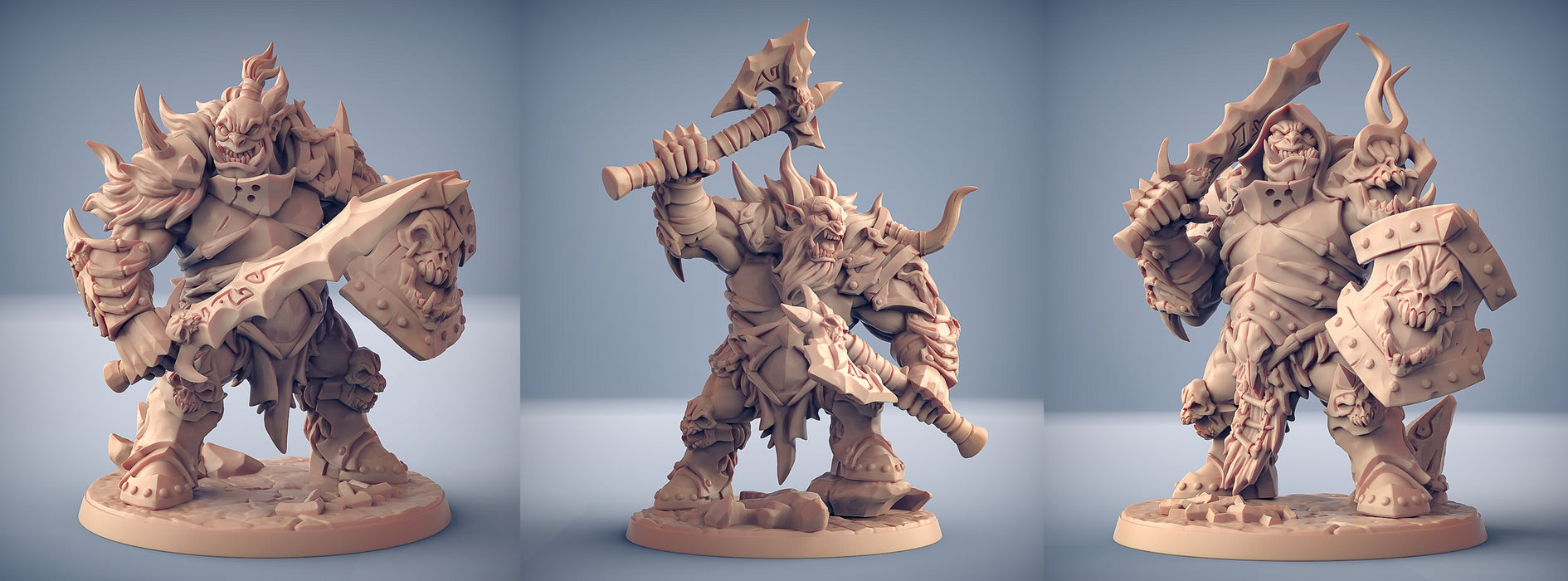 Ogre Barbarian Miniatures | Frostmetal Clan | Fantasy D&D Miniature | Artisan Guild