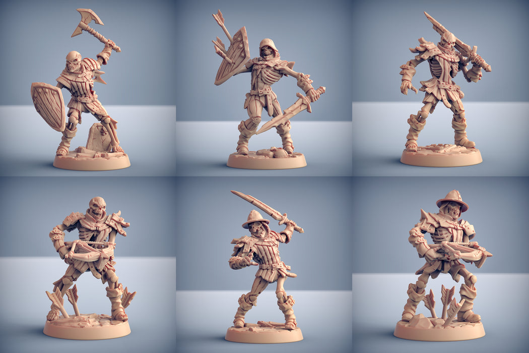 Skeleton Fighter Miniatures | Oldburg Fallen Ones | Fantasy D&D Miniature | Artisan Guild