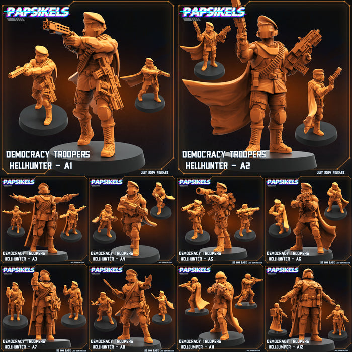 Aliens Vs Humans VII Resurgence Miniatures (Full Set) | Sci-Fi Miniature | Papsikels