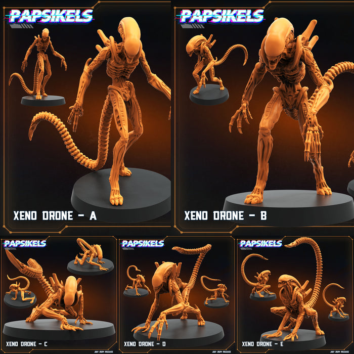 Aliens Vs Humans VII Resurgence Miniatures (Full Set) | Sci-Fi Miniature | Papsikels