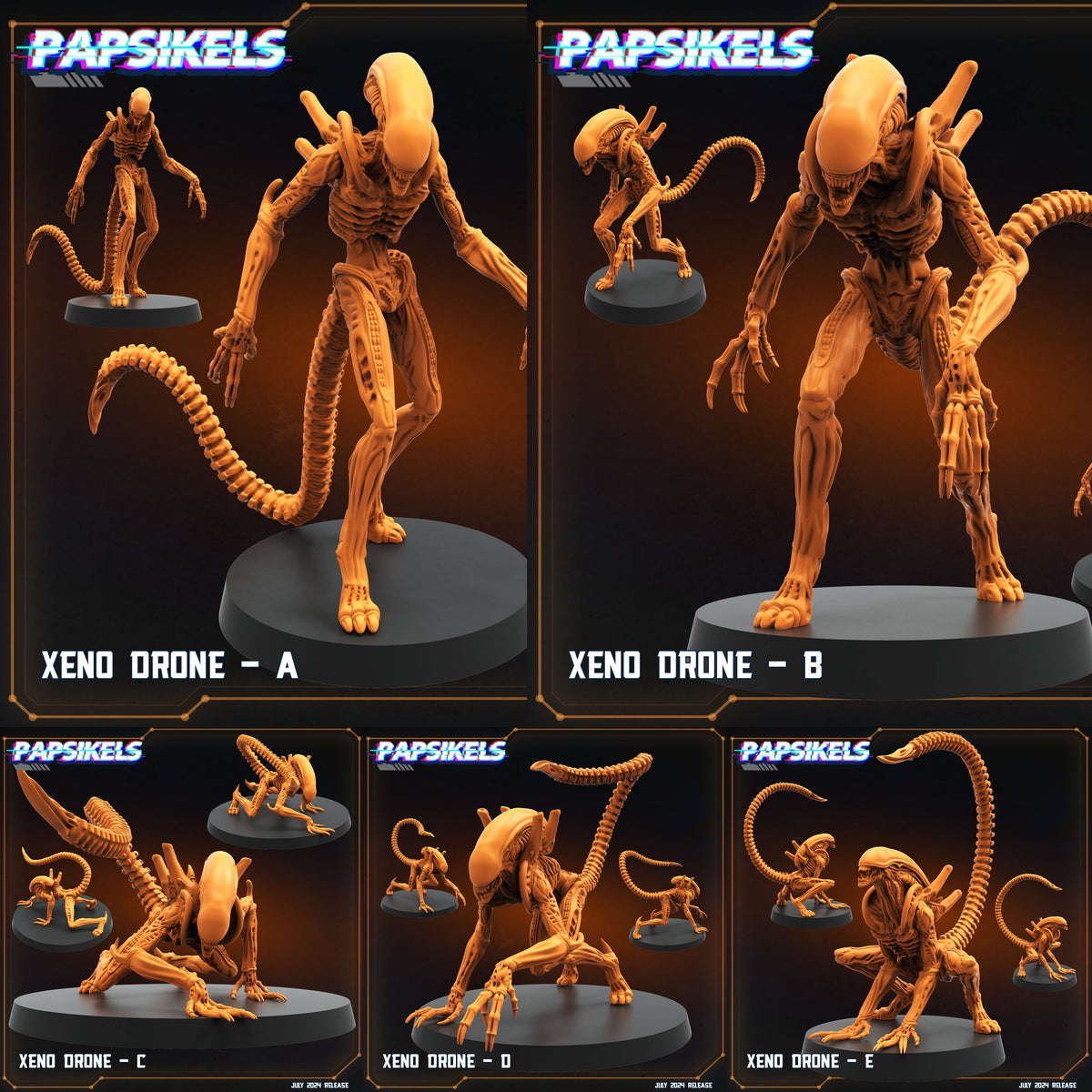 Xeno Drone Miniatures | Aliens Vs Humans Sci-Fi Miniature | Papsikels ...