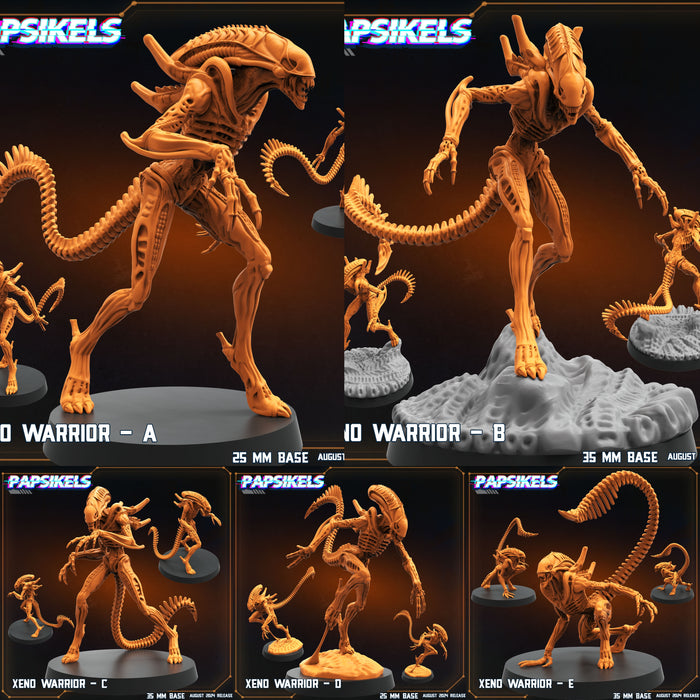 Xeno Warrior Miniatures | Aliens Vs Humans VIII No Remorse | Sci-Fi Miniature | Papsikels