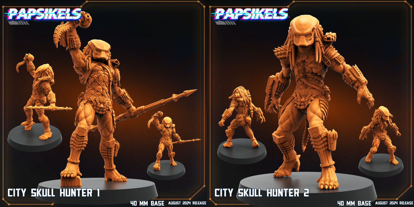 City Skull Hunter Miniatures | Aliens Vs Humans VIII No Remorse | Sci-Fi Miniature | Papsikels