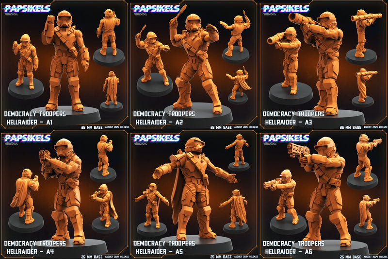 Aliens Vs Humans VIII No Remorse Miniatures (Full Set) | Sci-Fi Miniature | Papsikels