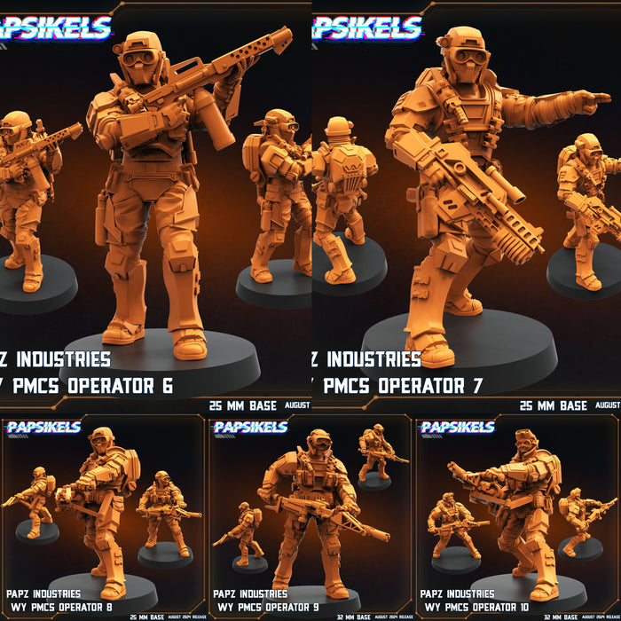 PMCS Operator Squad 2 Miniatures | Aliens Vs Humans VIII No Remorse | Sci-Fi Miniature | Papsikels