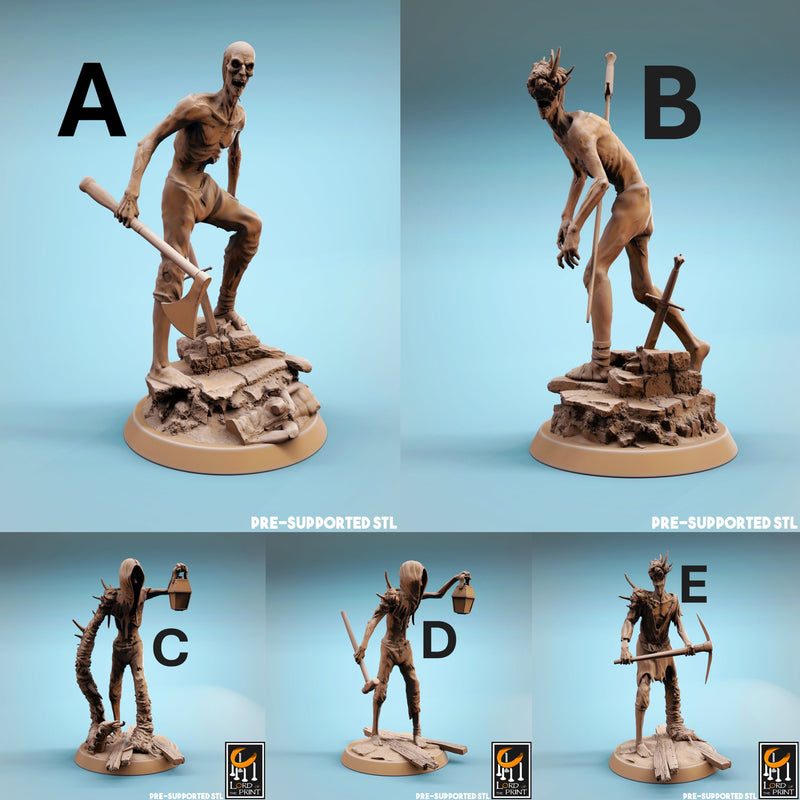 Corrupted Citizens Miniatures | Fear the Old God | Fantasy Miniature | Rescale Miniatures