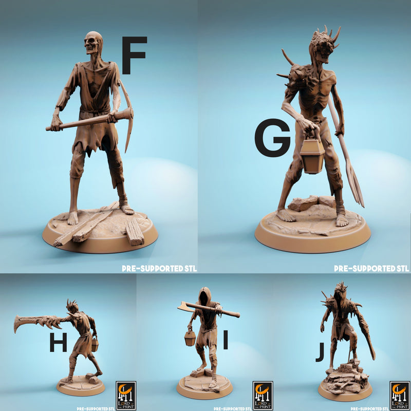 Corrupted Citizens Miniatures | Fear the Old God | Fantasy Miniature | Rescale Miniatures