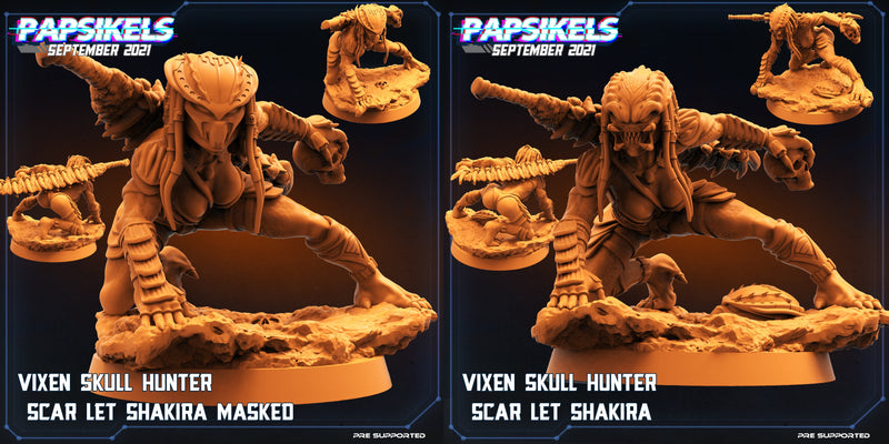 Vixen Skull Hunter Scar Let Shakira Miniatures | Skull Hunters Vs Exterminators II | Sci-Fi Miniature | Papsikels