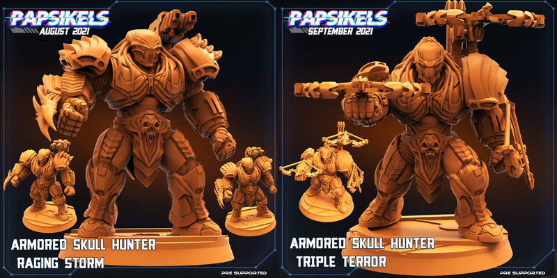 Armoured Skull Hunter Miniatures | Skull Hunters Vs Exterminators | Papsikels