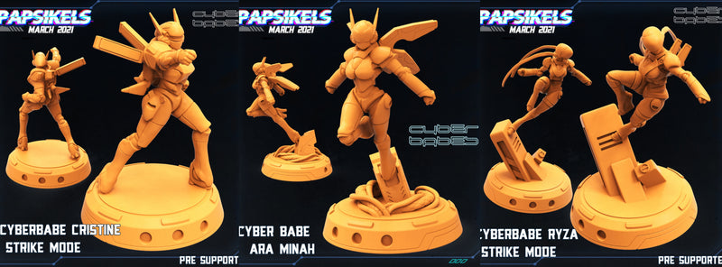 Cyber Babe Miniatures | Cyberpunk | Sci-Fi Miniature | Papsikels