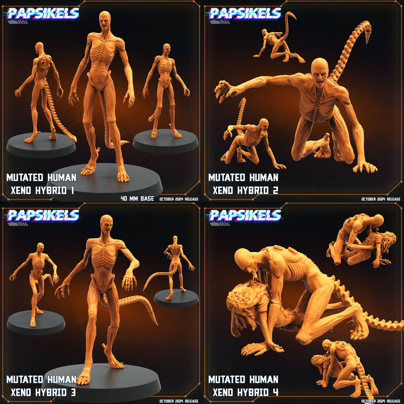 Mutated Human Hybrid Miniatures | Aliens Vs Humans X Scavenger | Papsikels