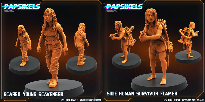 Young Scavenger Miniatures | Aliens Vs Humans XI Execration | Papsikels
