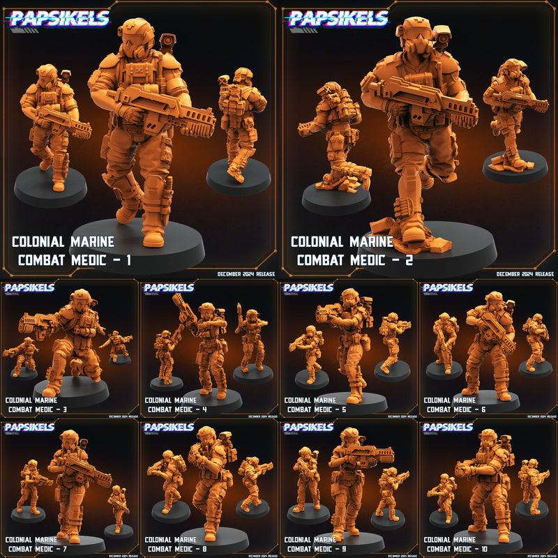 Colonial Combat Medic Miniatures | Aliens Vs Humans XII Space Dead | Papsikels