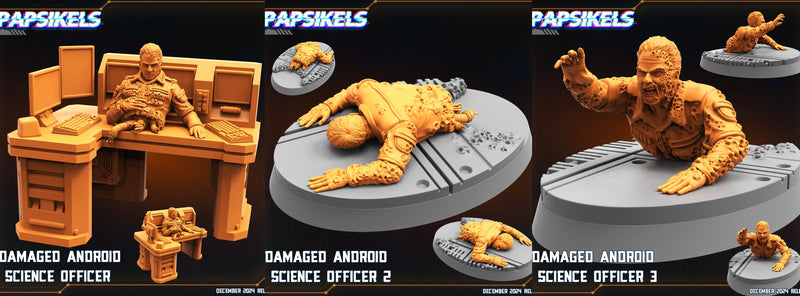 Damaged Android Science Officer Miniatures | Aliens Vs Humans XII Space Dead | Papsikels