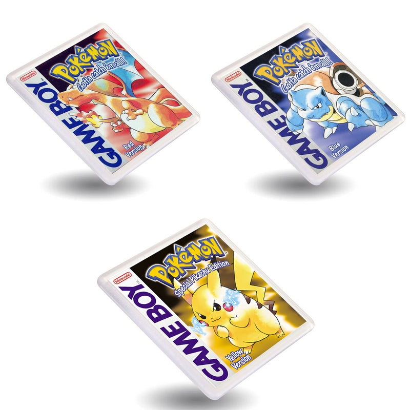 Gameboy Pokemon Red Blue Yellow Green - Retro Gaming Box Art Gift Coasters