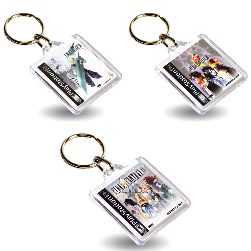 Final Fantasy Gen V Inspired Game Cover Art Keyring - Dual Sided Box Art
