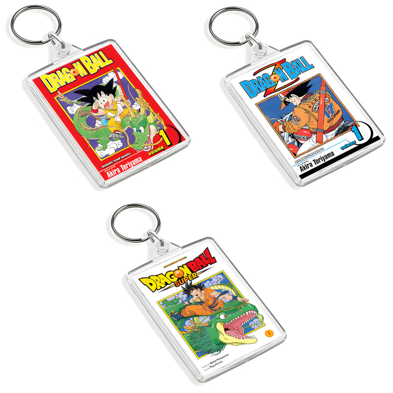 Dragonball Inspired Manga Cover Art Keyring - Dual Sided English / Japanese
