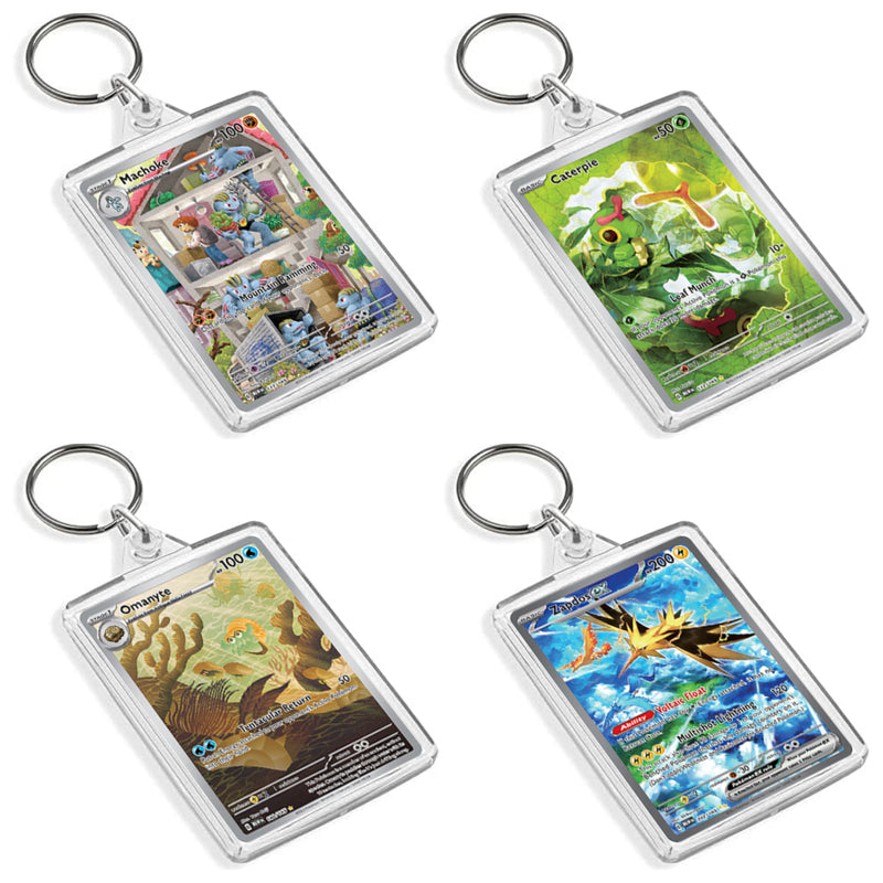 Pokemon TCG Inspired Card Art Style Keyring - 151 Set