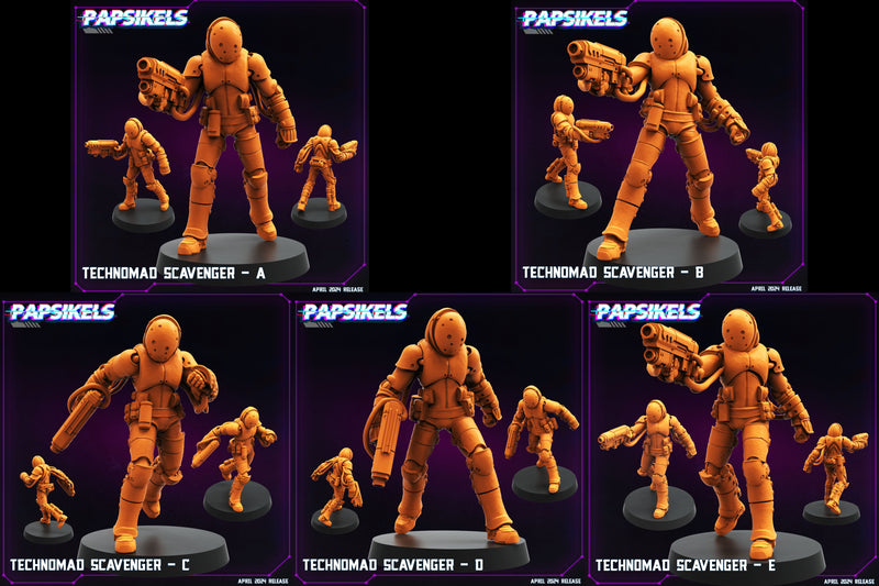 Technomad Scavenger Miniatures | Cyberpunk | Sci-Fi Miniature | Papsikels