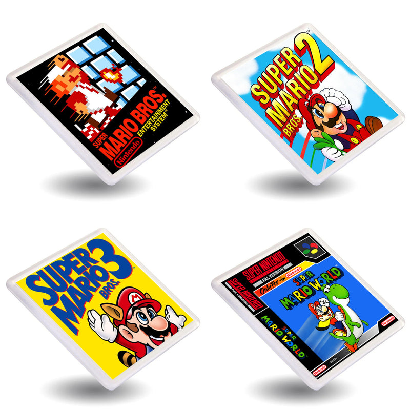 Classic Mario Bros - Retro Gaming Box Art Gift Coasters