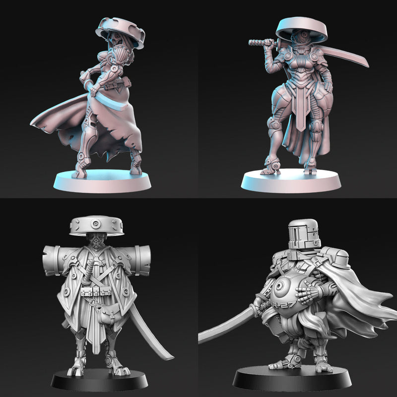 Robot Samurai Miniatures | Fantasy Miniature | RN Estudio