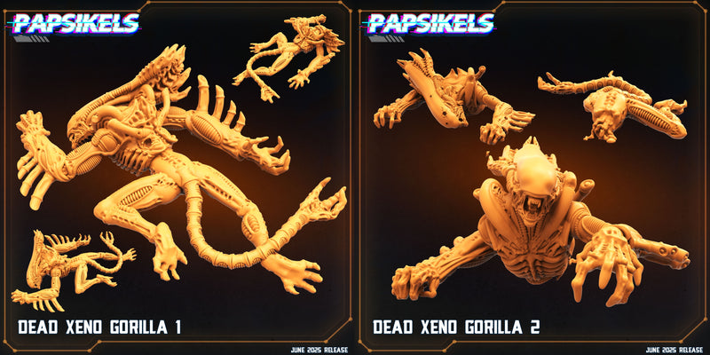 Dead Xeno Gorillla Miniatures | Aliens Vs Humans XVIII Dark Space | Papsikels