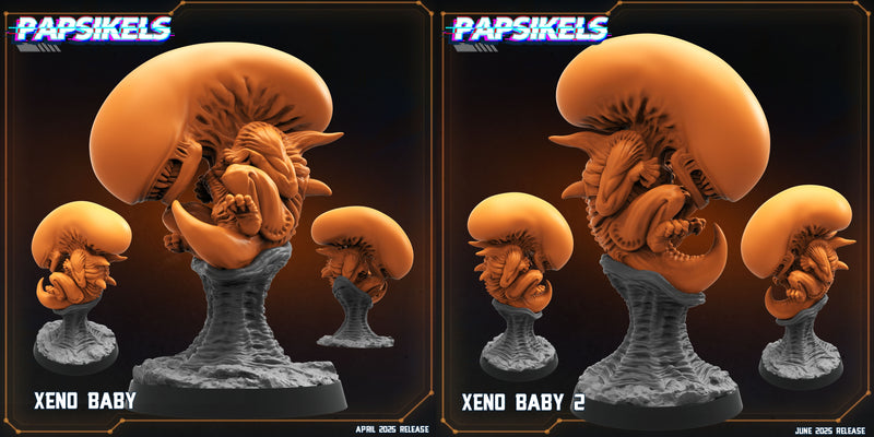 Xeno Baby Miniatures | Aliens Vs Humans XVIII Dark Space | Papsikels