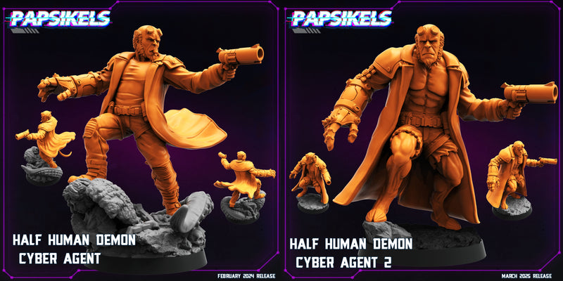 Demon Cyber Agent Miniatures | Cyberpunk | Papsikels