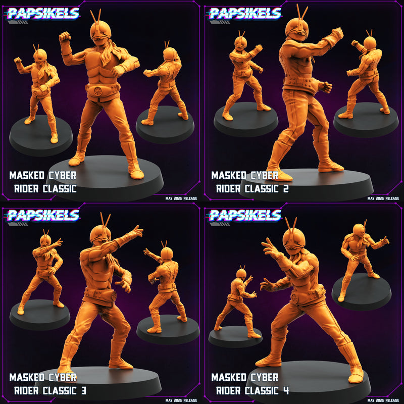 Masked Cyber Rider Classic Miniatures | Cyberpunk | Papsikels