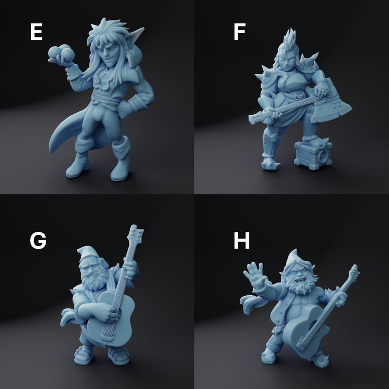 Bard Adventurer Miniatures | Bardic Beatdown | Twin Goddess Miniatures