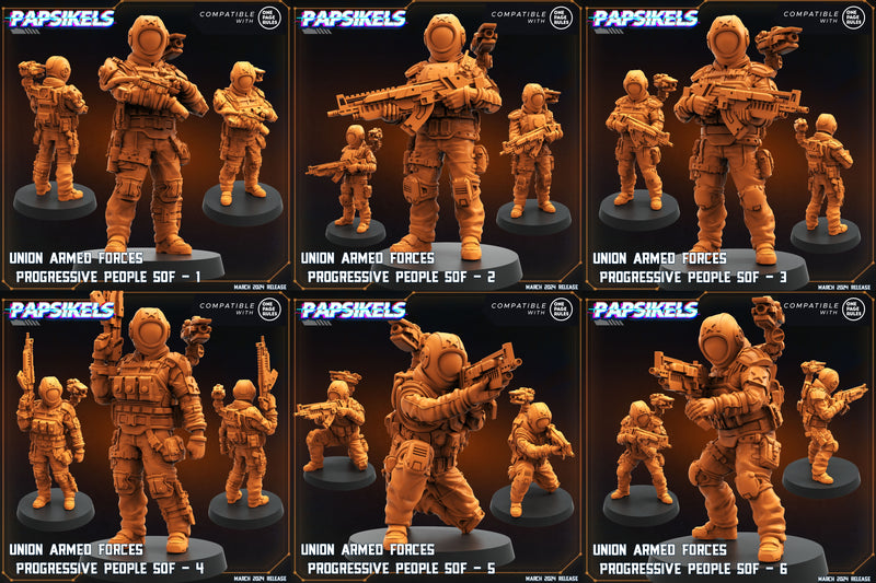 Union Armed Forces SOF Set 1 Miniatures | One Page Rules Compatible | Papsikels