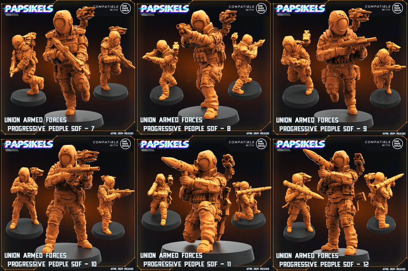 Union Armed Forces SOF Set 3 Miniatures | One Page Rules Compatible | Papsikels